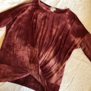 Red tie dye top